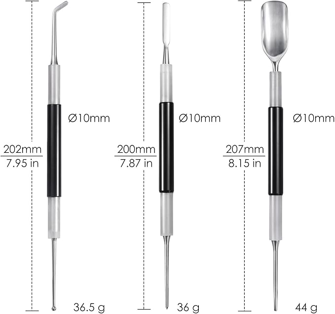Latte Art Set (3 Tools) for Latte Art, Cappuccino and Espresso, SANTOW Espresso Latte Art Tools, Spoon & Lance, Spatula & Spike and Knob & Hook Decorating Pen Set 3 Pieces