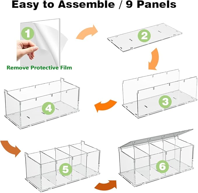 Coffee Capsule Holder Acrylic Box K Cup Holder Coffee Pod Storage Clear Acrylic 4 Compartment with Lid Organizer Coffee Bar Accessories