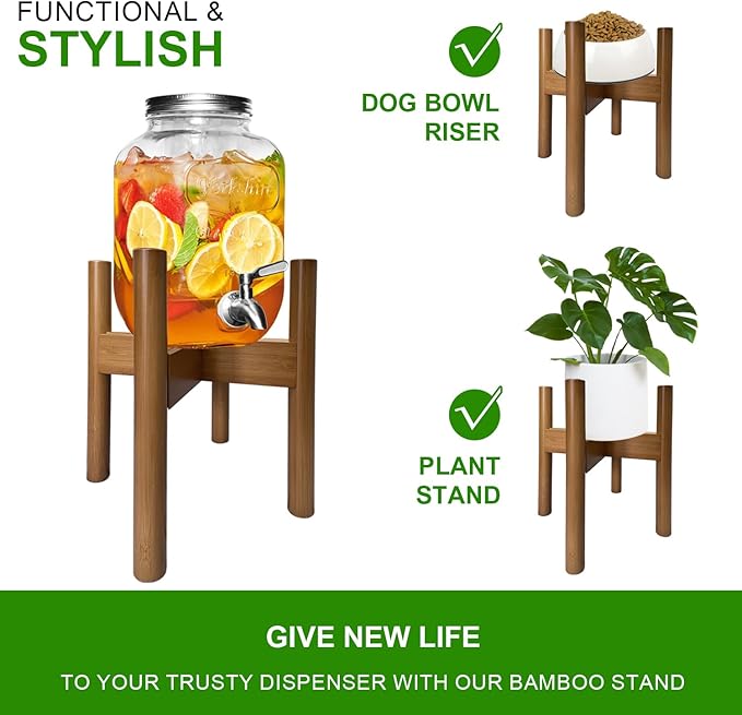 Adjustable Drink Dispenser Holder (6-11 Inch), Water Dispenser Stand - Fit Beverage Dispenser, 1-2 Gallon Glass Water Jar, 3-5 Gallon Water Jug Container, Water Filter Bottle, Water Crock Dispenser