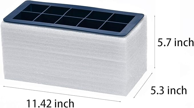 Clear Ice Cube Maker Silicone - Crystal Clear 2 Inch Ice Cube Tray,10 Large Ice Cubes Mold for Whiskey and Cocktail