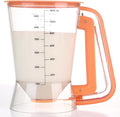 Pancake Batter Dispenser 5 Cup with Sturdy Handle,Batter Separator for Pancakes, Cupcake, Waffle, Muffin Mix, Cake & Crepe Batter pitcher with Squeeze Handle Baking Tools-Orange