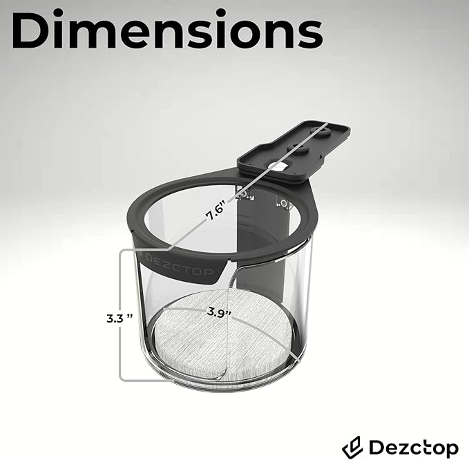 DEZCTOP Rotating Under Desk Cup Holder with Absorbent Pad, Anti-Spill Swivel Design, Fits Mugs, tumblers, and Cups, Perfect for Gaming or Office Desks, Black