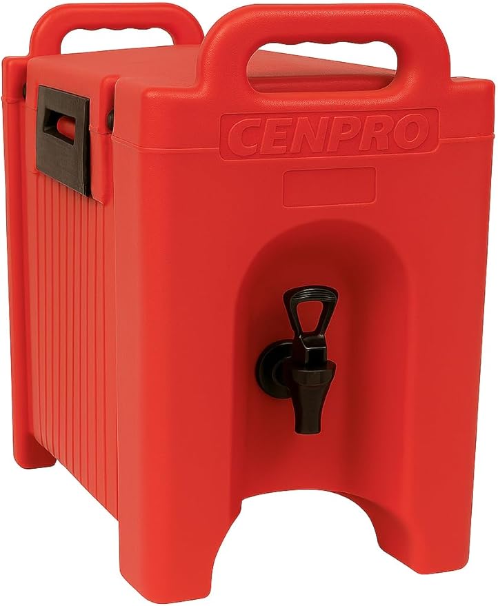 Commercial Beverage Dispenser 2.5 Gallon Insulated Hot and Cold Beverage Dispenser/Server, NSF, Red (29A-185)