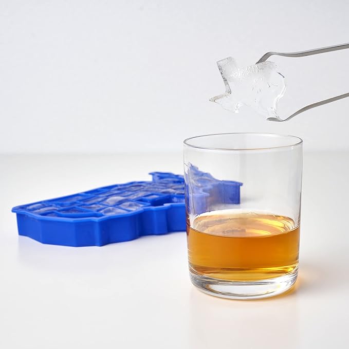 TrueZoo U Ice of A Silicone Ice Cube Tray, Makes 38 Cubes, Flexible Mold for Whiskey, Cocktails, Party Drinks Perfect for Game Night, Tailgate, Home Bar Accessories, Set of 1, Blue