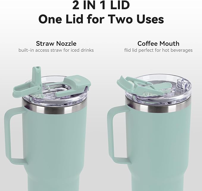 HASLE OUTFITTERS 30oz Tumbler With Handle, Insulated Travel Coffee Mug With Straw Leak-Proof Double Wall Stainless Steel Vacuum Tumblers Metal Cup with Straw for Hot and Cold Drink