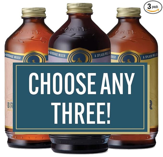 Portland Syrups - CHOOSE YOUR FLAVORS - Premium Concentrates for Cocktails, Mocktails, Soda, Tea, Coffee, Baking & More - Organic Ingredients & 40% Less Sugar - Box of 3 (12oz Bottles)