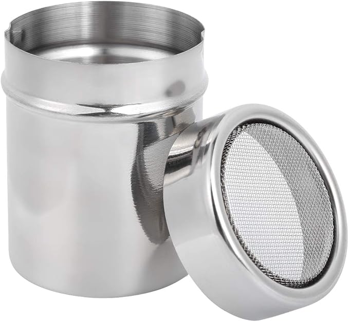 Stainless Steel Powder Shaker Sugar Powder, Fine Mesh Shaker Powder Cans for baking soda Cocoa Cornstarch