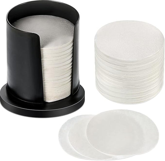 Outus 2 Pack 700 Count Coffee Filter Paper Replacement Filters with Filter Holder Round Disposable Paper Filters for DIY Coffee Compatible with the Aeropress Coffee and Espresso Maker (White)