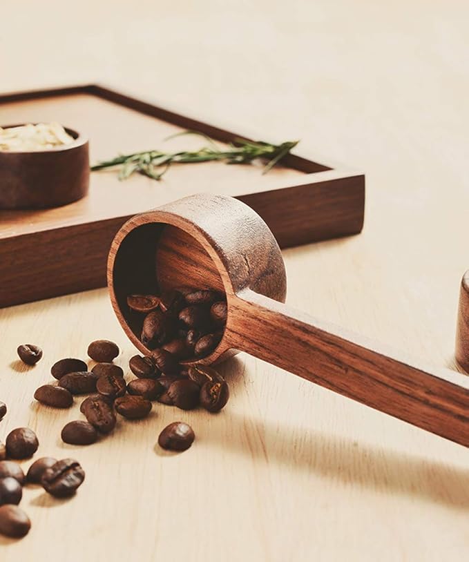 Wooden Scoops for Canisters, Coffee Scoop,Korean Style 6.61 inch Wooden Coffee Ground Spoon, Measuring for Ground Beans or tea, Soup Cooking Mixing Stirrer Kitchen Tools Utensils
