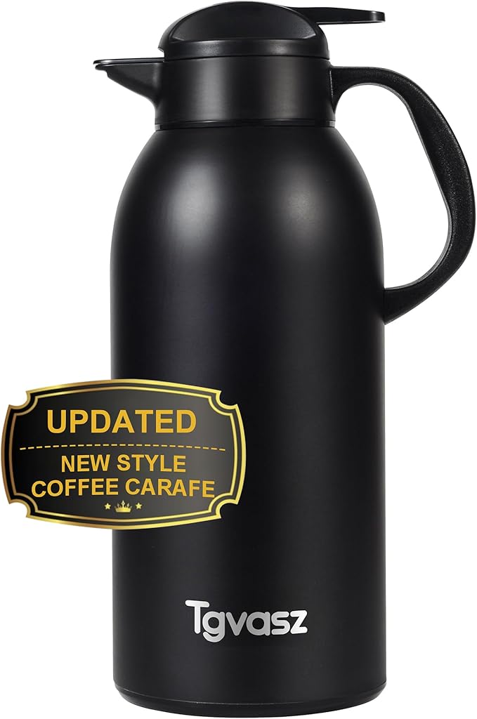 Large and Heavy Thermal Coffee Carafe 102 oz,Fullness Water is 7.3 LB, Insulated Carafe for Hot Liquids, Coffee Carafes For Keeping Hot for Parties -Tea Dispenser Flask(black)