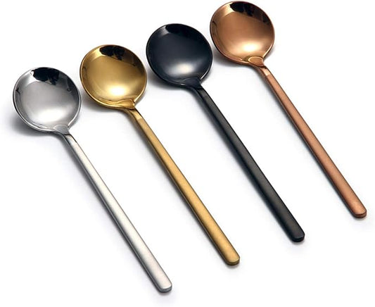 8 Pcs Coffee Spoons Teaspoons 5.3-Inch Matte Frosted Handle Stainless Steel Espresso Spoons for Coffee Ice Cream Sugar Dessert Cake Soup