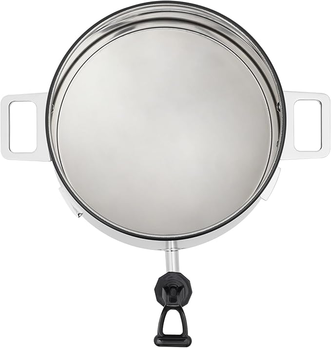 Stainless Steel Beverage Dispensers, Drink Dispenser with Fuel Holder & Base & Stainless Steel Faucet 3.4Gal Hot Beverage Dispenser, Commercial Coffee Urn for Hotels, Canteens（Silver, Black）