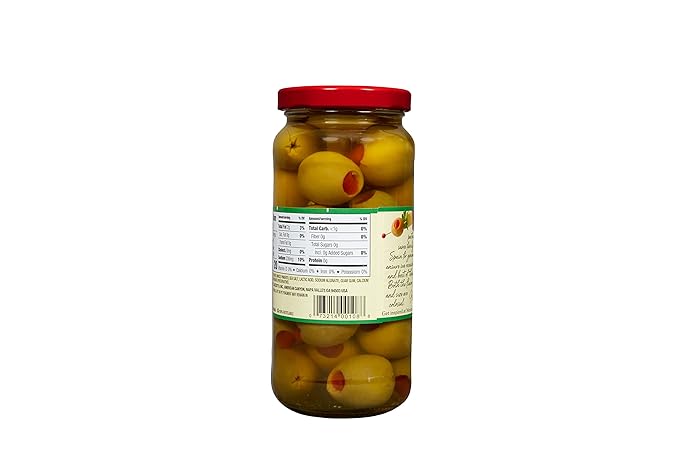Mezzetta Pimiento Stuffed Spanish Queen Green Olives - Garnish for Martinis - Super Colossal Fruits - Firm Texture, Slightly Salty Flavor - Ideal for Snacks & Cheese Platters - 10 Oz Jar - Pack of 6