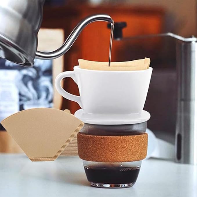 #4 Coffee Paper Filters for Ninja Coffee Makers,8-12 Cup 100 Count Natural Unbleached Disposable Cone Paper Filters