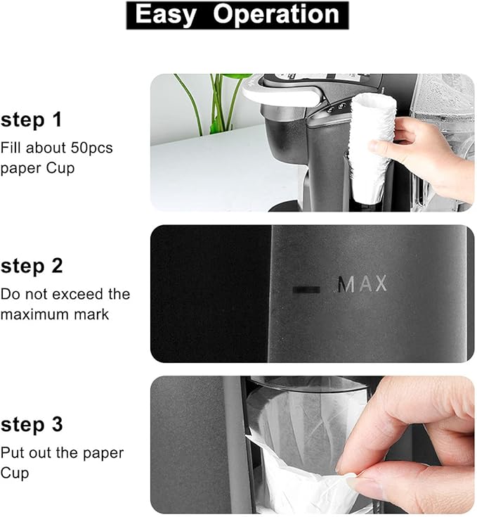 Paper Filter Holder for K CUP, Visual Window Design Black Coffee Filter Storage with Flip Cover, Coffee Paper Filter Cup Holder