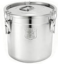 304 Stainless Steel Airtight Canister 5.55Gal /710.4oz/21L Airtight Food Storage Container with Lid and Lock Clips, Large Metal Storage Canister for Coffee Beans, Flour, Tea, Sugar, Cereals
