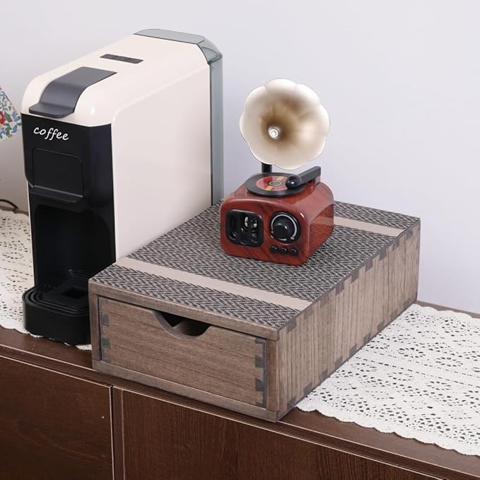 Coffee Pod Holders 1-Layer 1-Drawer Dark Brown (CF1D1C-DK)