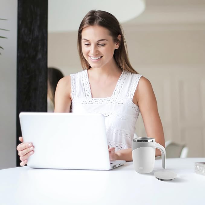 Self Stirring Mug,Rechargeable automatic magnetic Self stirring coffee mug,Rotating Home Office Travel Mixing Cup,To Stir Coffee, Chocolate, Milk, Protein,Cocoa Etc, Great For Office, School, Gym…