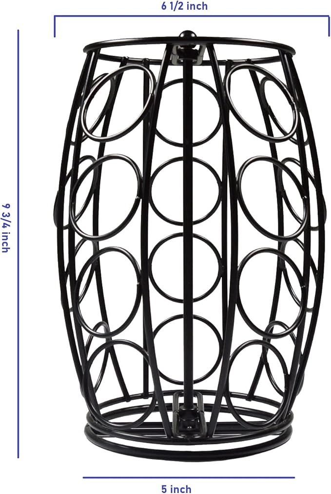 K Cup Carousel Coffee Pod Holder Kcup Organizer Coffee Station Coffee Décor Storage for Counter, Holds 20 Coffee Pods, No Assembly Required, Black