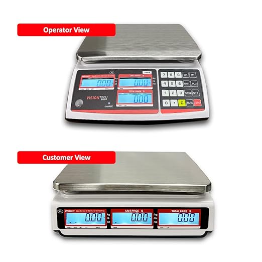 VisionTechShop TVP-30B Price Computing Scale, Lb/Oz/Kg Switchable, 30lb Capacity, 0.005lb Readability, NTEP Legal for Trade COC #19-038, NSF Certified