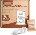 HI FINE CARE Coffee Machine Cleaner Tablets, Powerful Descaling & Deodorizing for All Coffee Makers, Espresso Machines & Single-Serve Devices, 24 Pack Effervescent Cleaning Tablets, 0.17 oz