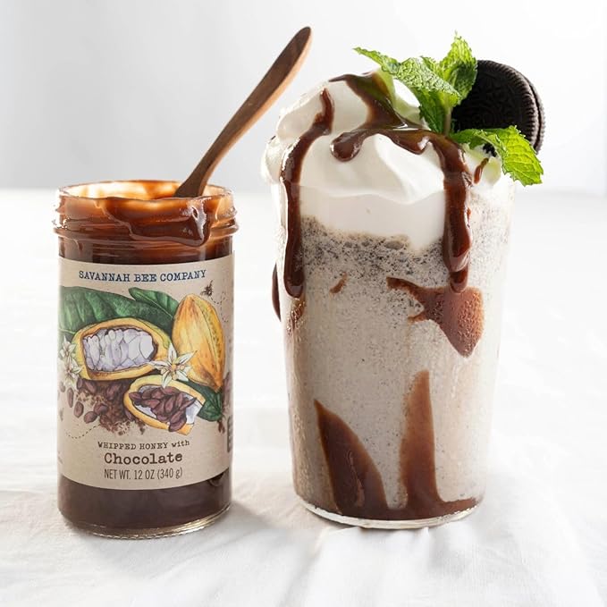 Savannah Bee Company Whipped Honey - All Natural Spreadable Honey (12 Ounce (Pack of 1), Chocolate)