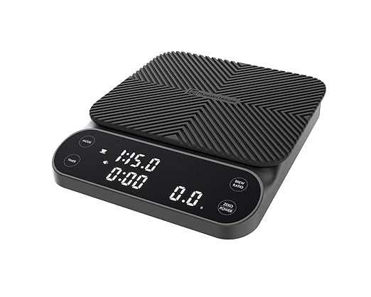 Maestri House S3 Coffee Scale with Timer, 3kg/0.1g Rechargeable Digital Scale, 3 Brew Modes, Adjustable Ratios & Flow Rate Display, Barista-Grade for Pour-Over, Espresso, French Press – Grey