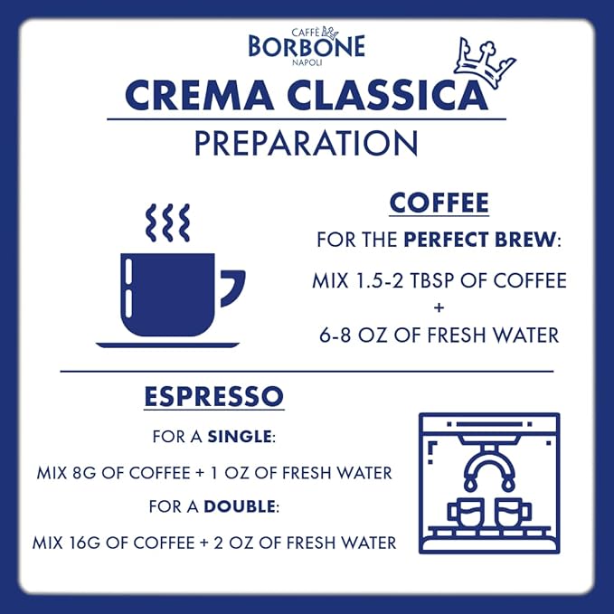 Caffè Borbone Whole Bean Coffee, Medium Roast Arabica and Robusta Blend, Crema Classica, Full-Bodied and Balanced Italian Coffee, 2.2 lb Bag