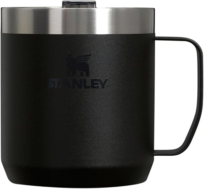 Stanley Stay-Hot Camp Mug 12 oz & 24 oz | Press Fit Drink Through Lid | Cup for Coffee, Tea and Drinks | Insulated Stainless Steel Coffee Mug | BPA-Free