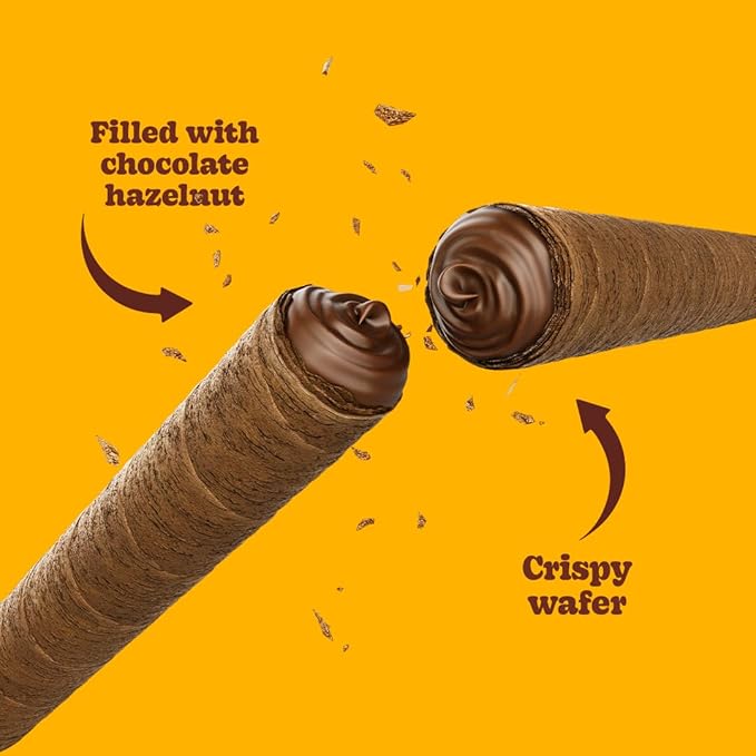 Bauducco Wafer Rolls, Vanilla, 14.1 oz (Pack of 1) - Crispy Cream-Filled Cookies - Gourmet Rolled Wafer Sticks - Premium Dessert Treat - Perfect for Coffee, Parties & Gift Baskets - Family Sharing Snack