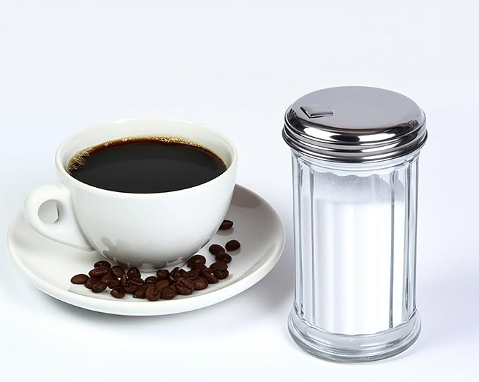 BNYD Glass Sugar Shaker Dispenser Pourer, 5.5 inch