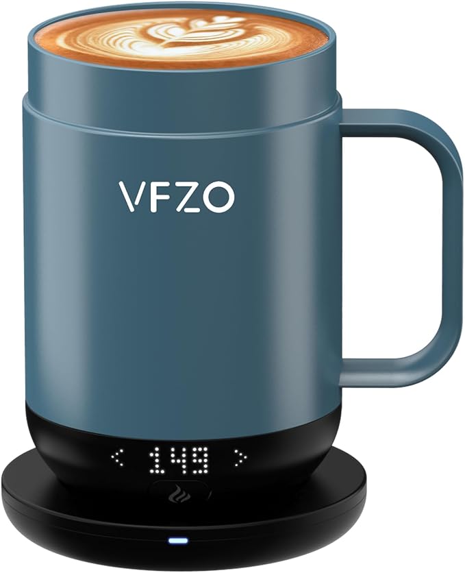 Smart Mug,Self Heating,Temperature-Controlled, Self-Heating Coffee Mug.LED Real-time Temperature Display. 180 Minutes Maximum Battery Life.Smart Coffee Cup(16oz, Slate Blue)