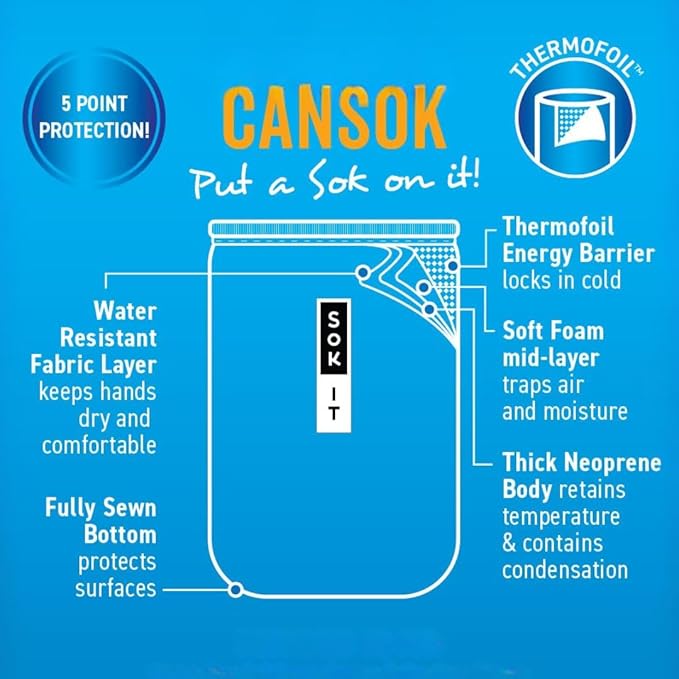 Sok It CanSok Sleeve for Beer & Soda Insulated Neoprene Cover (Reyn Spooner Kia Orana, 16oz Can Sleeve)