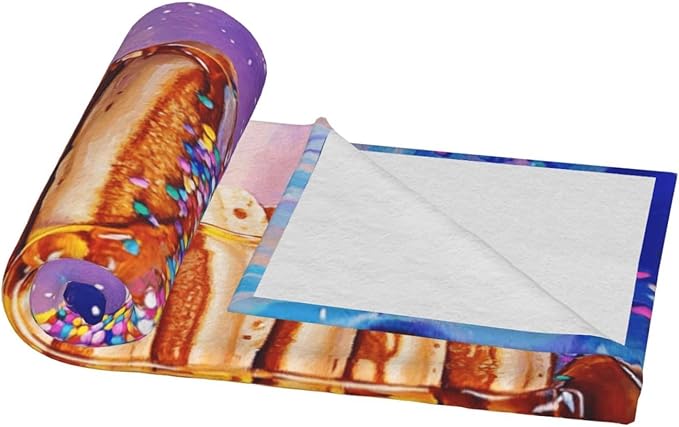 Honey Drizzle Dessert Fleece Blanket, Ultra-Soft Micro Fleece with Golden Syrup Flowing On Sweets, Lightweight & Cozy, Perfect for Foodie Decor,Sofa, Bed Or Gift, Machine-Washable 40x50 Inch