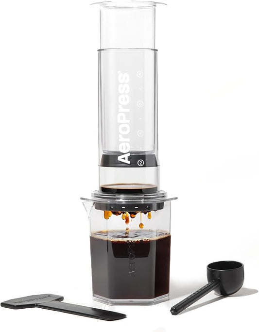 AeroPress Clear XL Coffee Press, All-in-One Large French Press, Pour-Over & Espresso Style Manual Brewer, 2 Min Brew for Less Bitterness, More Flavor, Portable Coffee Maker, Travel & Camping
