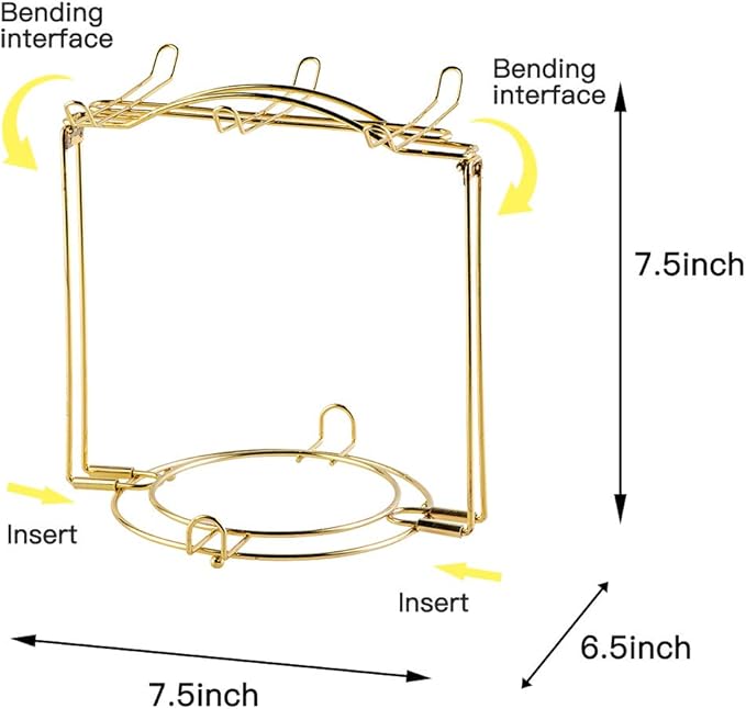 YOLIFE Tea Cup Hoder, Gold Metal Coffee Cup Rack, Cup and Saucer Display Stand, Coffee Cup Holder for Countertop, Coffee Station Organizer for Home or Bar Decor