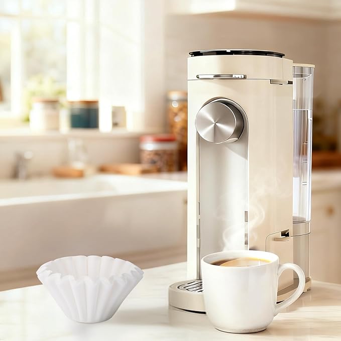 Segarty 200 Count Coffee Filter Disposable, 1-2 Cup Small Paper-made Basket Filters, 6.1in White Liners Filters for Pour Over Maker Dripper, Suitable Coffee Bar Accessories for Home, Office, Cafeteria