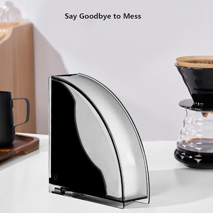 Coffee Filter Paper Holder with Dustproof Cover Coffee Filter Storage Container Filter Paper Box (Small for #1 filter paper)