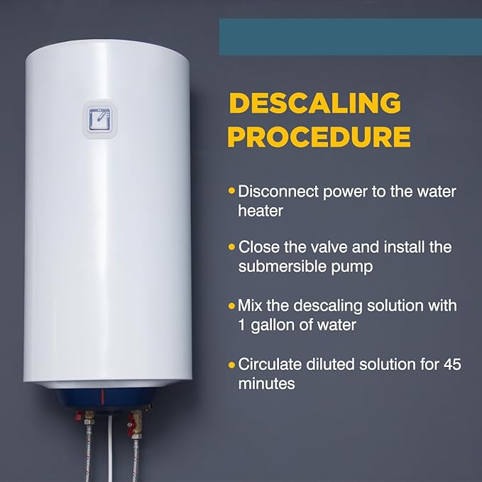 Tankless Water Heater Descaler - Quart (32 oz) Premium Descaler for Tankless Water Heater Systems, Restores Heating Efficiency, Easy Use
