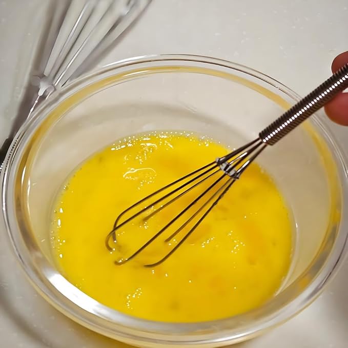 10 inch Stainless Steel Whisk, 5 inches for mixing small amounts of liquids, milkshakes, coffee, juice, etc. 2-piece set (buy 10 inches and get 5 inches as a gift) silver