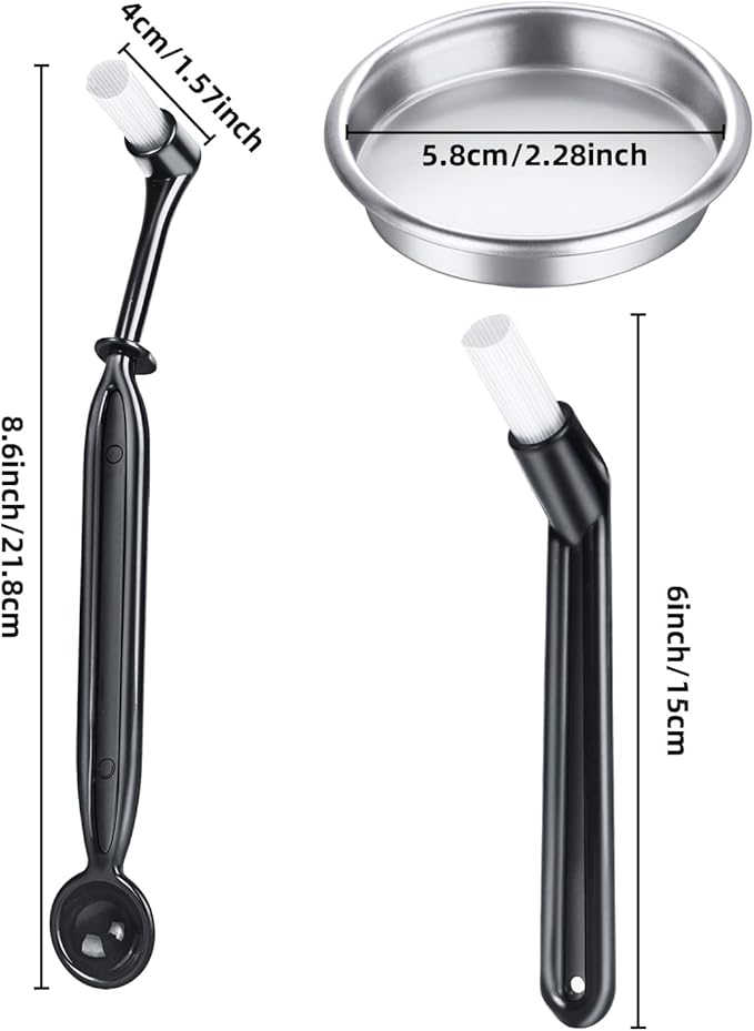 Espresso Coffee Cleaning Brush Set, 4 Pieces Coffee Grinder Machine Cleaner Brush Kit and 58mm Backflush Disc for Group Head