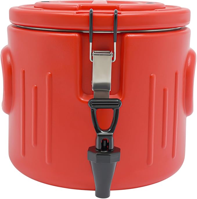 Insulated Beverage Dispenser - 10.5Qt Stainless Steel Hot and Cold Beverage Server with Spigot Handle, Commercial Thermal Container for Water Coffee Drink Catering Restaurant