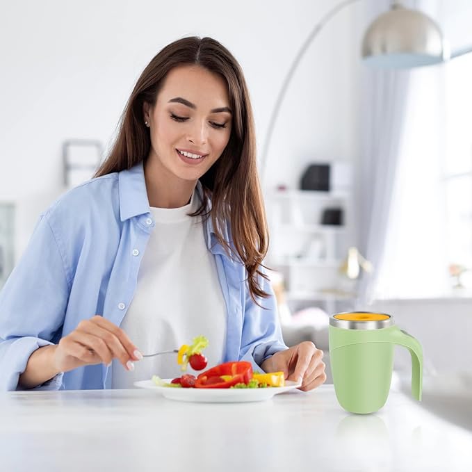 Automatic Magnetic Stirring Coffee Mug, Rotating Home Office Travel Mixing Cup，Funny Electric Stainless Steel Self Mixing Coffee Tumbler, Suitable for Coffee, Milk, Cocoa and Other Beverages……