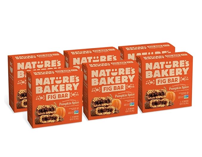 Nature's Bakery Whole Wheat Pumpkin Spice Fig Bars, 2 oz Snack Bars (36 Ct), Plant-Based, Vegan, Non-GMO