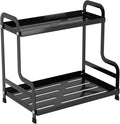 Bokelai 2 Tier Coffee Bar Organizer and Accessories Storage Countertop Shelf for Kitchen Coffee Station Organizer Mug Holder Coffee Condiment Storage Rack Black