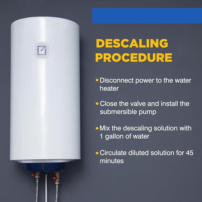 2 Pack Tankless Water Heater Descaler - Quart (64 oz) Premium Tankless Water Heater Systems, Highly Effective Descaler Restores Heating Efficiency, Easy Use