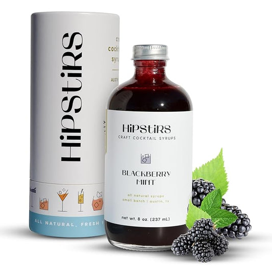 HipStirs Blackberry Mint Syrup for Cocktails - Real Ingredients Make our Blackberry Syrup for Drinks Perfect for a Sangria Mix (8 Fl Oz)
