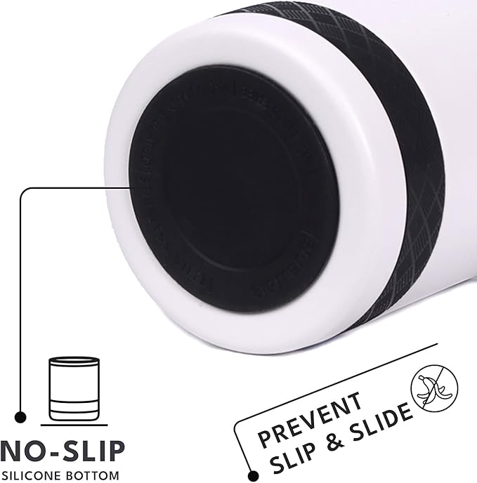 Elemental Recess Lowball Tumbler, 10oz Triple Wall Stainless Steel Cup with Non-Shattered Tritan Lid, Insulated Whiskey Glass, Insulated Coffee Tumbler Mug for Hot & Cold Drinks - White