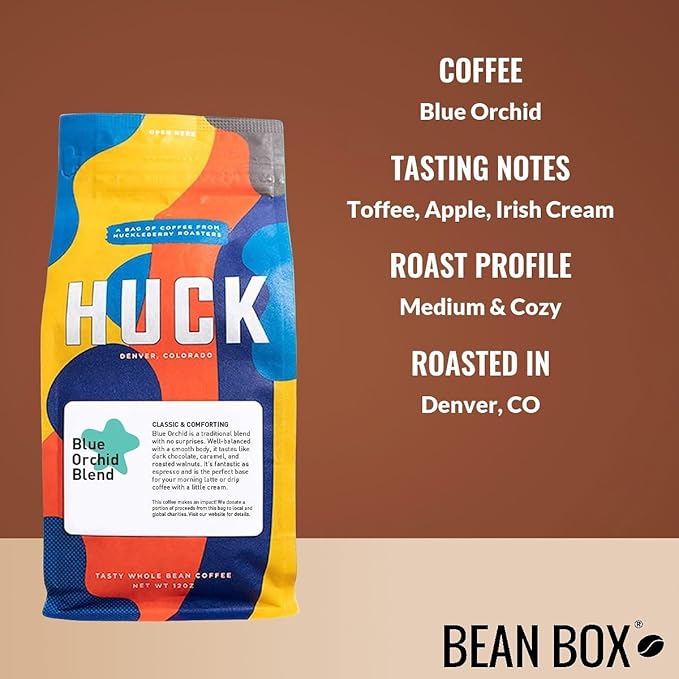 Bean Box Denver Coffee Sampler, 2-Pack - Roasted by Huckleberry Roasters, Gourmet Arabica Coffee, Variety Pack - Whole Bean