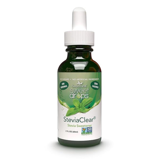 SweetLeaf Sweet Drops- Flavored Stevia Liquid Sweetener, Organic Extract, Zero Calorie, Gluten Free, Keto Friendly, Non GMO, Natural Flavor, Sugar Alternative- Stevia Clear, 2 Fl Oz (Pack of 1)